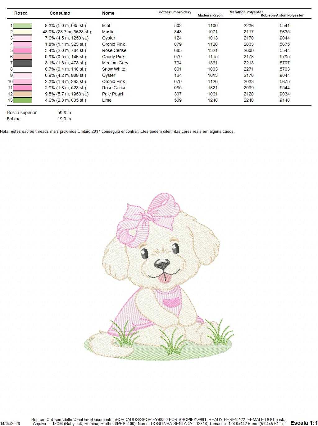 Female Dog embroidery designs - Doggie embroidery design machine embroidery pattern - Puppy embroidery - Pet embroidery - instant download (Copy) Marcia Embroidery