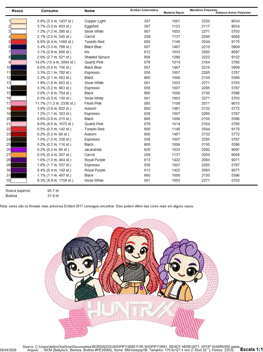 KPop Demon Hunters embroidery design - Kpop Warriors machine embroidery patterns - Baby girl file - Instant digital download (Copy) Marcia Embroidery