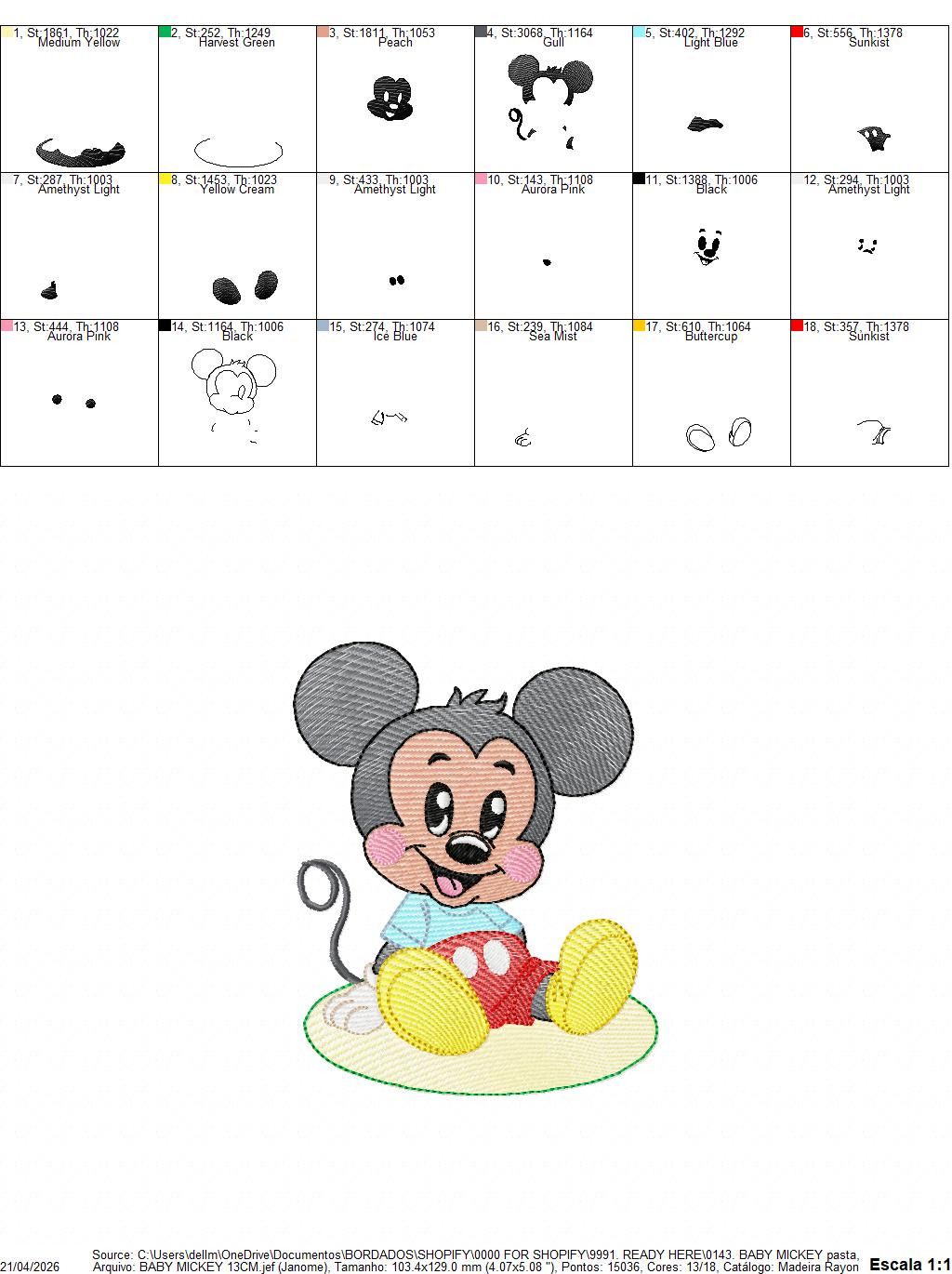 Mickey embroidery design - Mickey Mouse machine embroidery pattern - Baby Boy file - Instant digital download (Copy) Marcia Embroidery