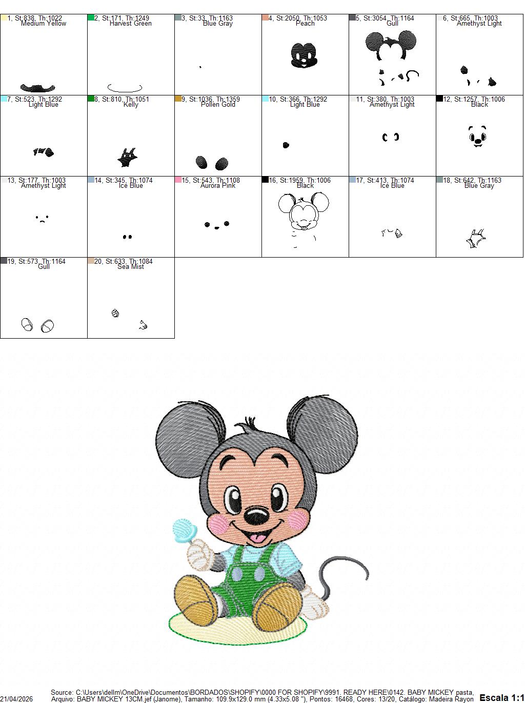 Mickey embroidery design - Mickey Mouse machine embroidery pattern - Baby Boy file - Instant digital download (Copy) Marcia Embroidery