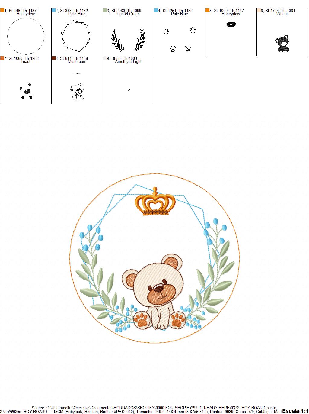 Monogram Frame embroidery design - Boy Birth Announcement machine embroidery pattern - Instant digital download pes jef