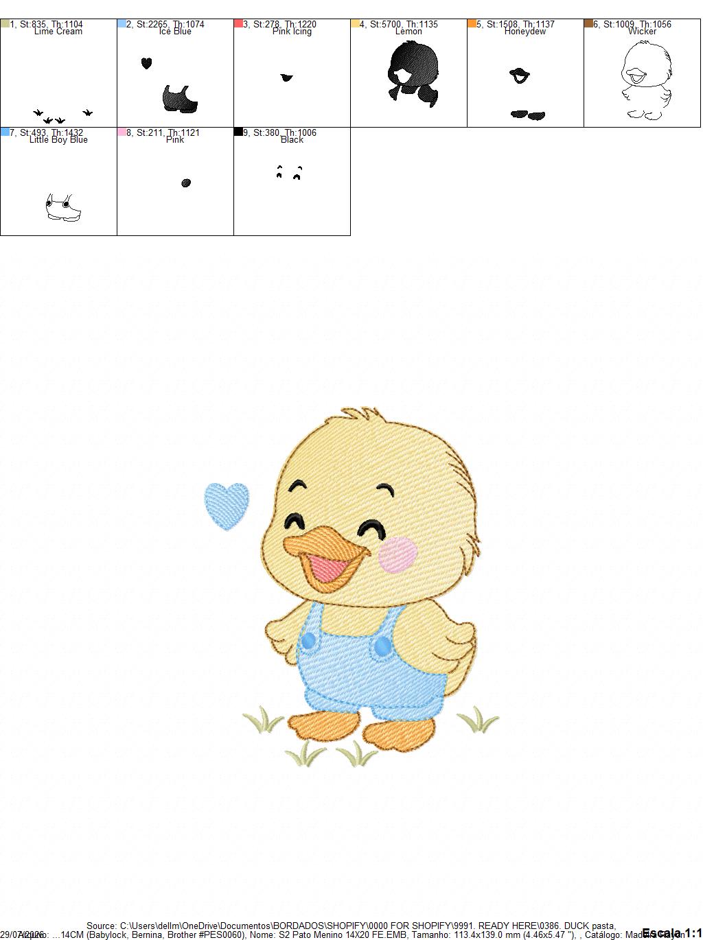 Baby Boy Duck embroidery design - Lake water animal with flowers machine embroidery pattern - Baby Girl file - Instant digital download