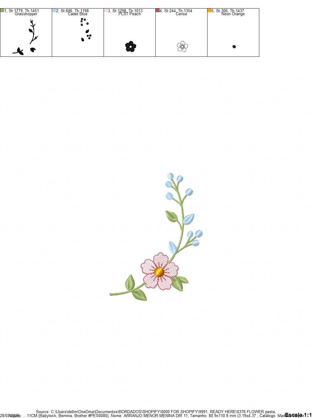 Flower embroidery design - Floral Frame machine embroidery pattern - Floral bouquet Kitchen Towel - Instant digital download
