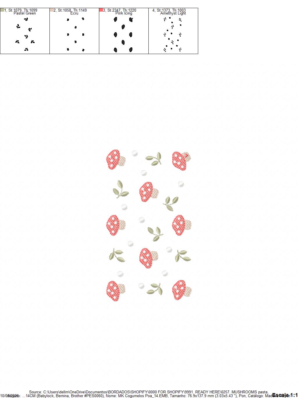 Mushroom with flowers embroidery designs - Forest Toad machine embroidery pattern - Kitchen Towel file - Instant download pes jef hus dst (Copy) Marcia Embroidery