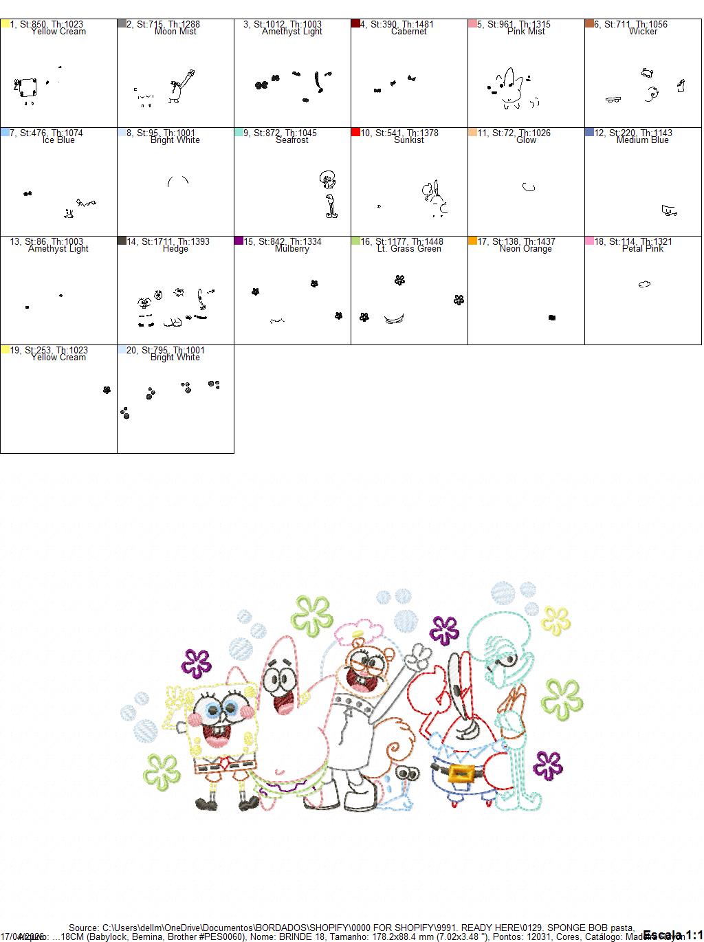 SPONGE BOB embroidery designs - SPONGE BOB embroidery design machine embroidery pattern - Puppy embroidery file - instant download pes (Copy) Marcia Embroidery