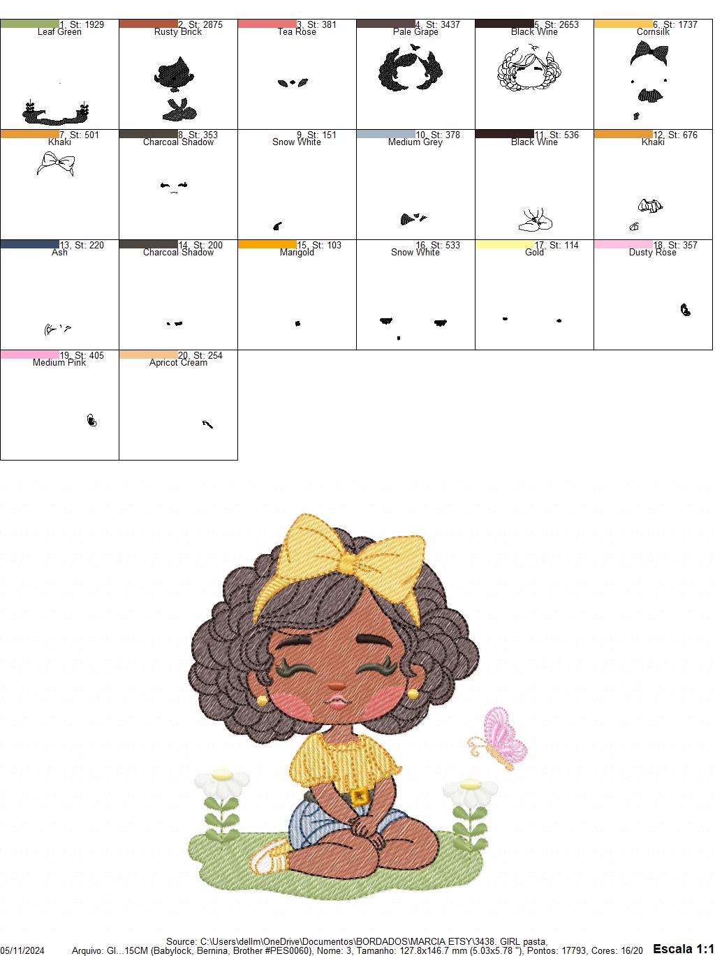 Girl embroidery designs - Afroamerican girl embroidery design machine embroidery pattern - Curly hair girl with lace - instant download pes - Marcia Embroidery