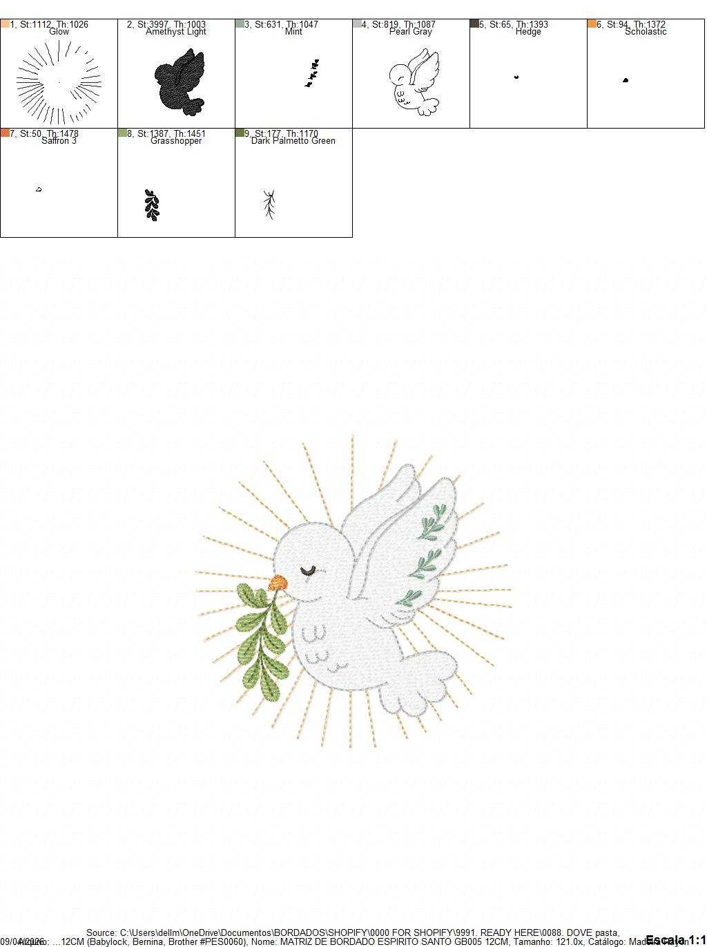 Dove embroidery design - Holy Spirit embroidery design machine embroidery pattern - Catholic Religious Eucharist file - Instant download - Marcia Embroidery