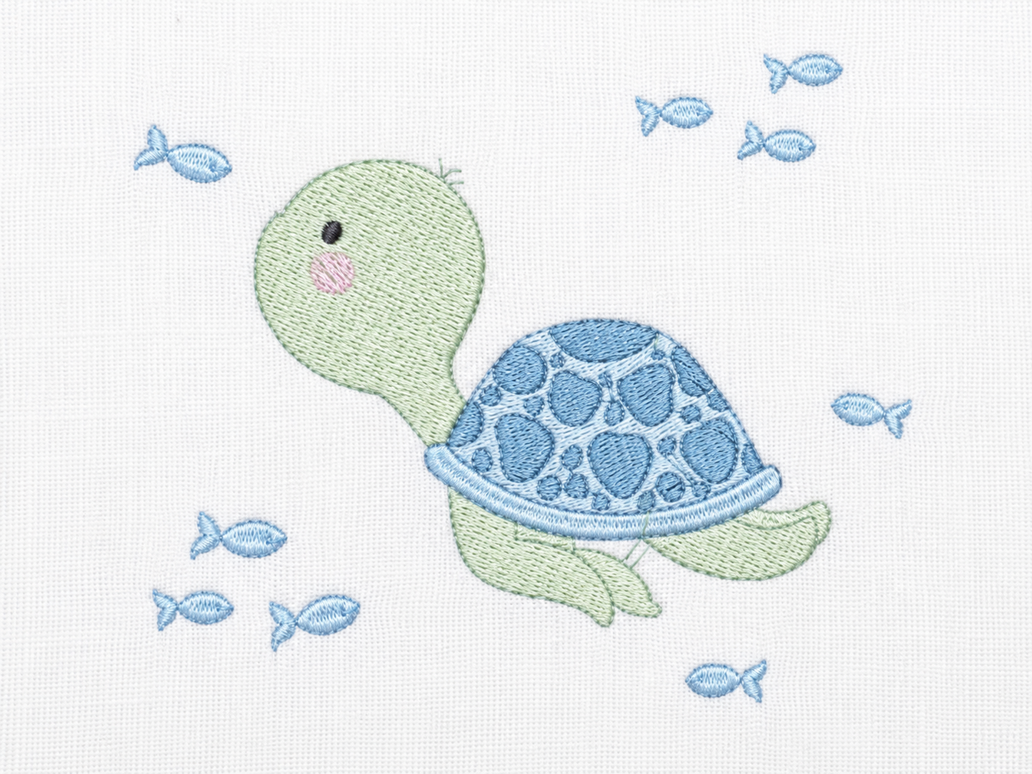 Turtle embroidery design - Ocean animal machine embroidery pattern - Baby boy file (Digital download)