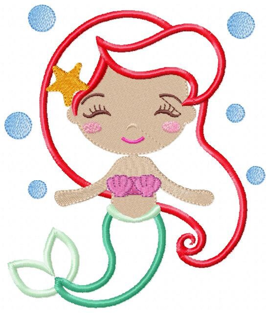 Ariel embroidery designs - Princess embroidery design machine embroidery pattern - Ariel applique design - disney embroidery mermaid design Marcia Embroidery