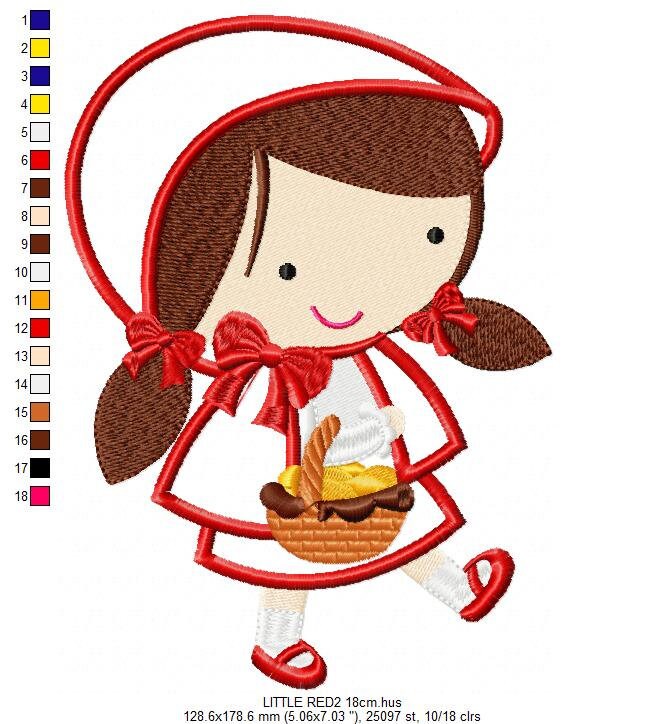 Little red riding hood embroidery designs - Princess embroidery design machine embroidery pattern - Princess applique design - girl applique Marcia Embroidery