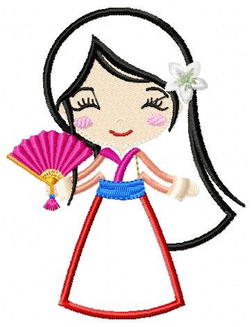 Mulan embroidery designs - Disney Princess embroidery design machine embroidery pattern - Princess applique design japanese geisha digital Marcia Embroidery