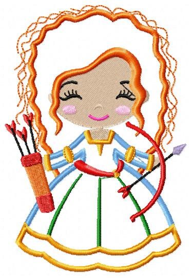 Brave Princess Merida embroidery designs - Disney Princess embroidery design machine embroidery pattern - Princess applique girl embroidery Marcia Embroidery