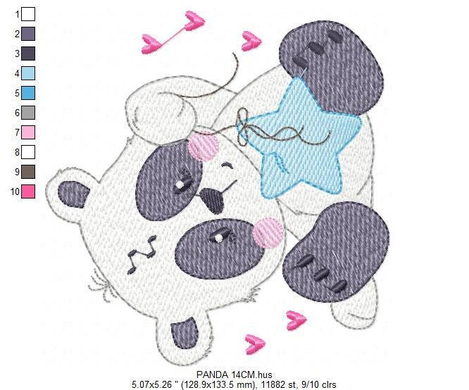 Moda Crafts Transparent Embroidery Kit (Panda) - Complete Hexagon Frame Embroidery Set For Beginners