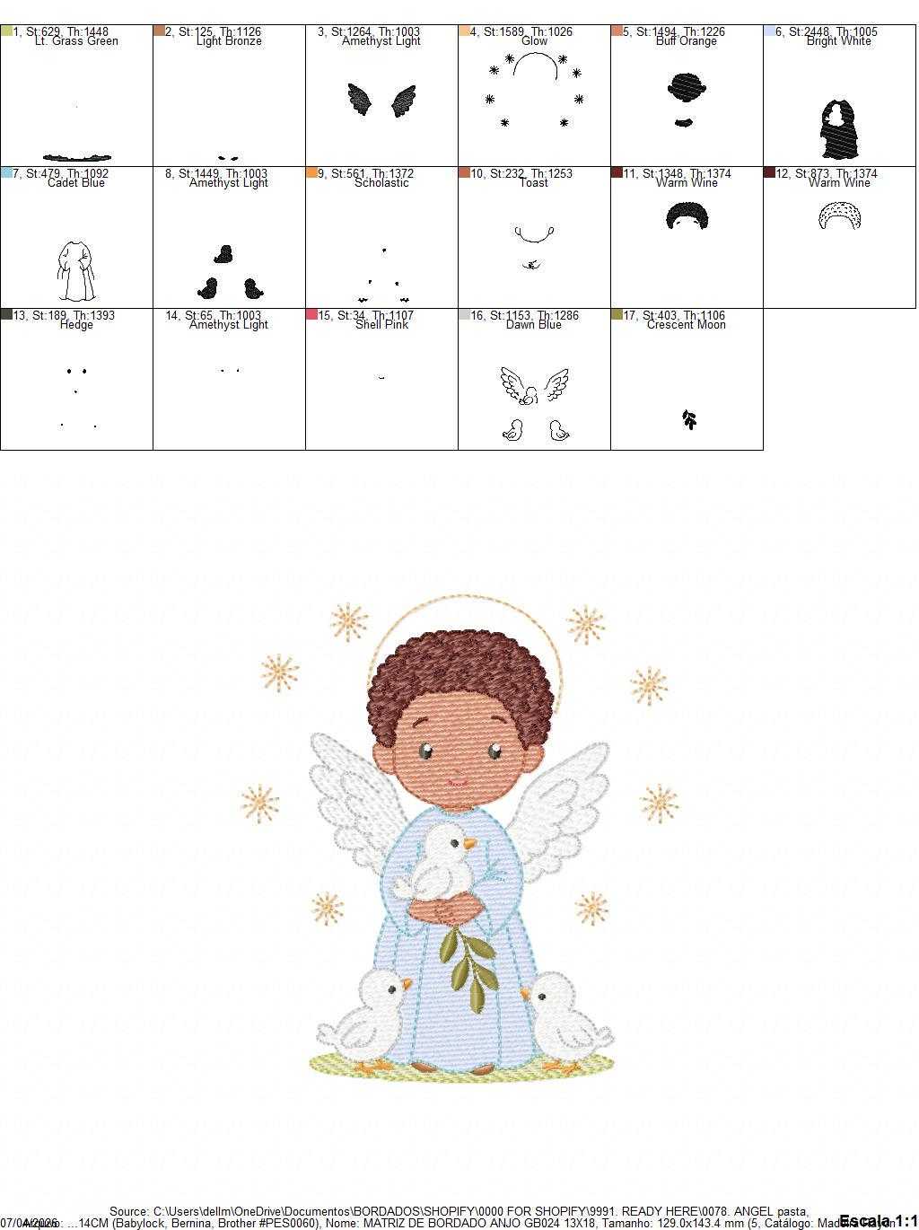 Angel embroidery designs - Angelic Baby Boy with doves machine embroidery pattern - Boy with wings and halo file - Instant download pes jef (Copy) Marcia Embroidery