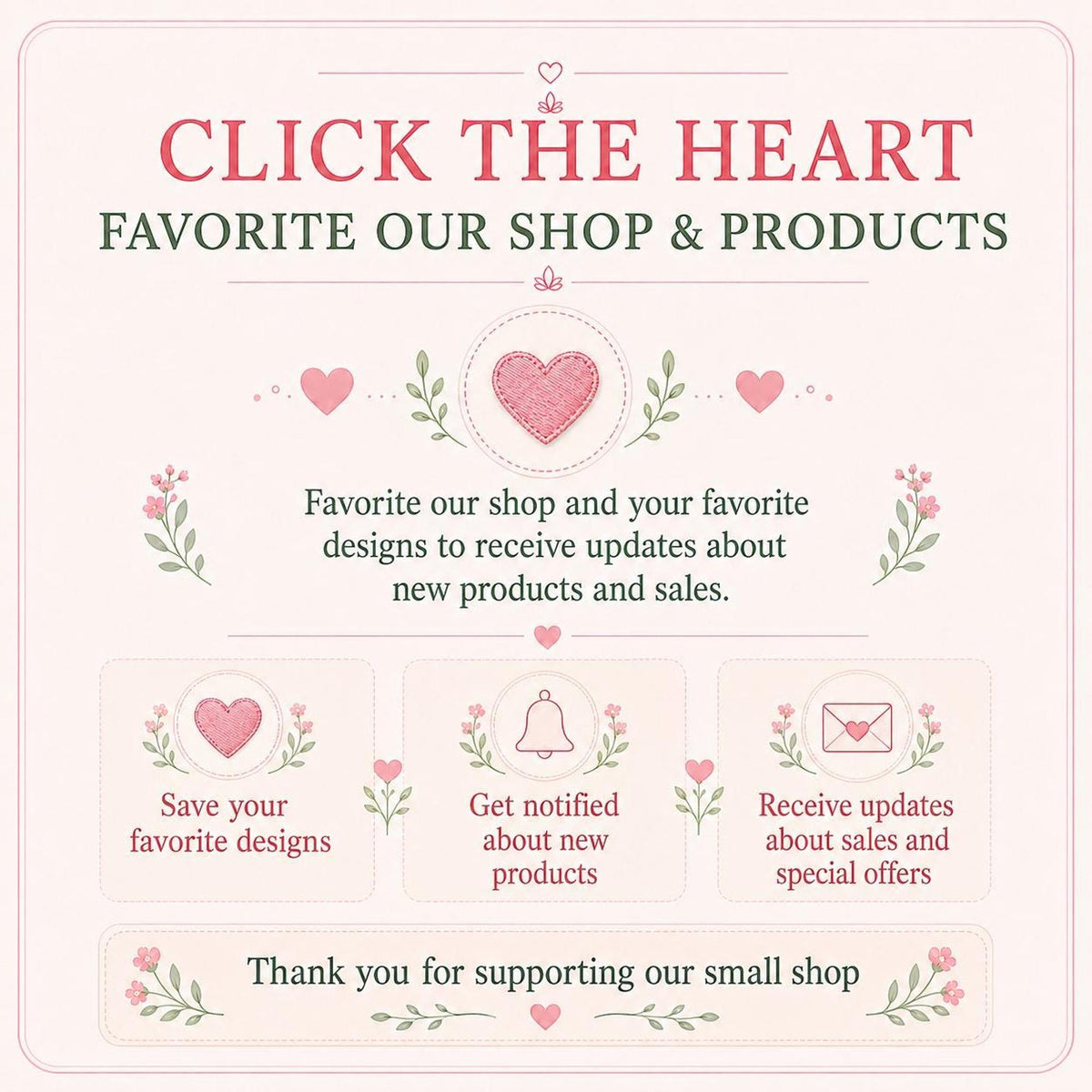 Click the heart call to action, favorite the shop to save builds and return to your build your own embroidery bundle choices