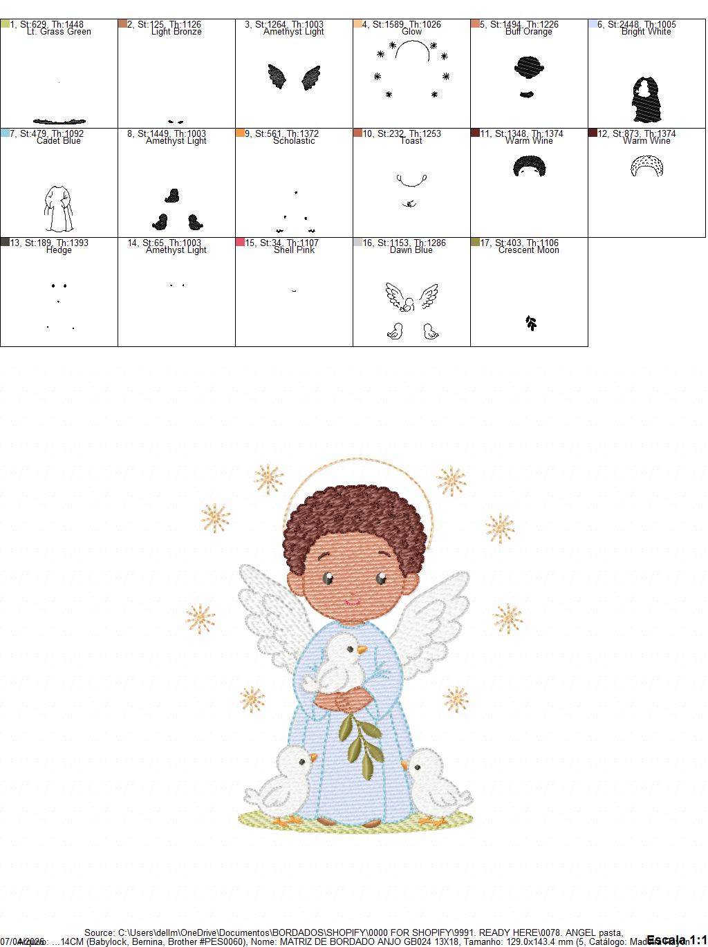 Angel embroidery designs - Angelic Baby Boy with doves machine embroidery pattern - Boy with wings and halo file - Instant download pes jef (Copy) Marcia Embroidery