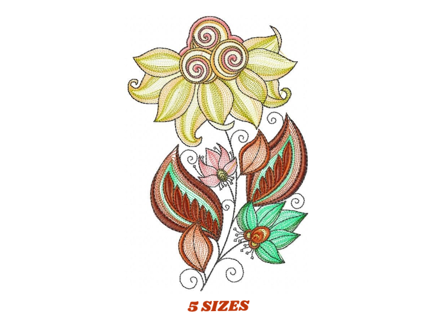 Flowers embroidery designs - Rippled Flower embroidery design