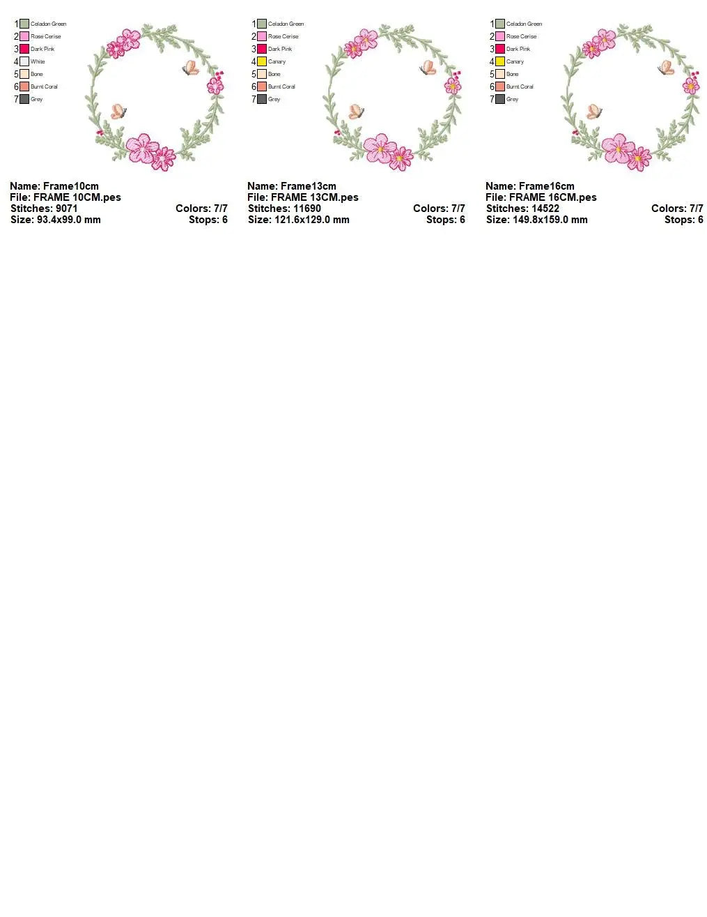 Monogram Frame with Flowers - Floral embroidery design machine embroidery pattern - Baby Girl rose wreath file - Instant download Marcia Embroidery