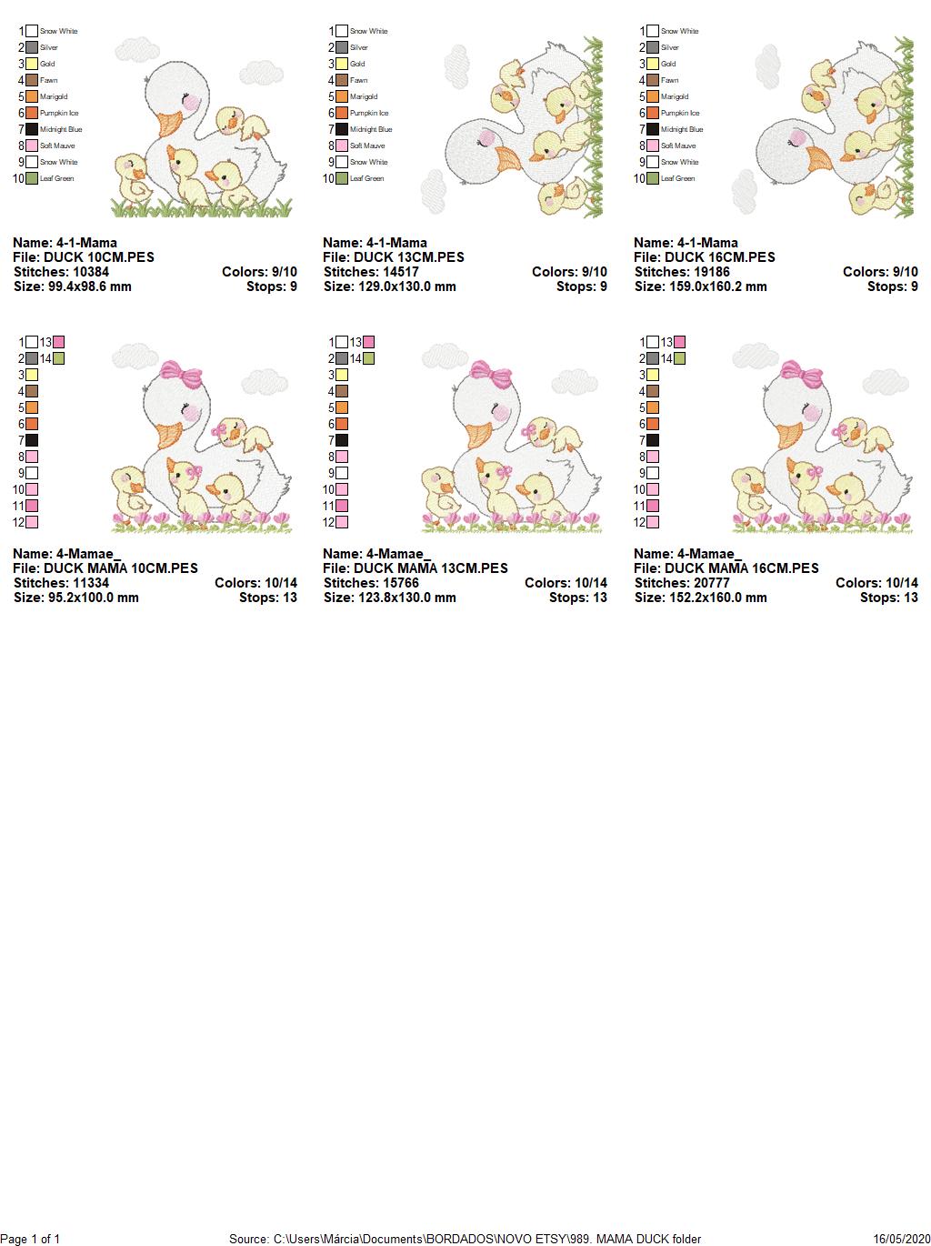 Mama Duck embroidery design - Animal embroidery designs machine embroidery pattern - boy embroidery file - baby girl embroidery instant download