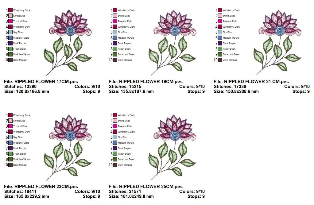 Flowers embroidery designs - Rippled Flower embroidery design machine embroidery pattern - Lily embroidery file - floral embroidery Lillies Marcia Embroidery