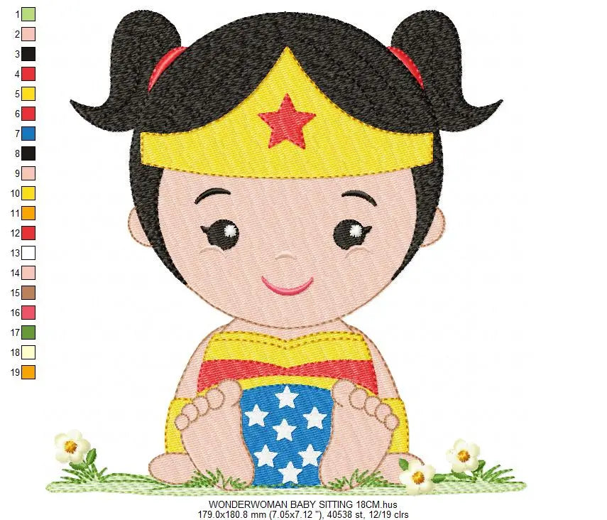 Wonder Woman embroidery design machine embroidery pattern Marcia Embroidery