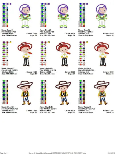 Toy Story embroidery design machine embroidery pattern Marcia Embroidery