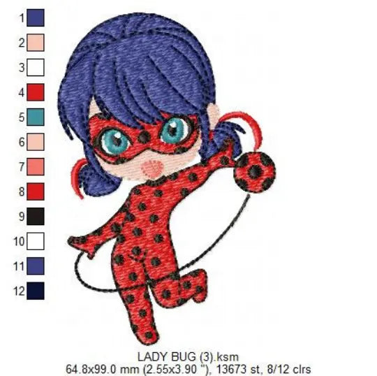 Ladybug embroidery design machine embroidery pattern Marcia Embroidery