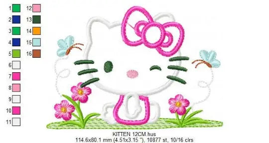 Hello Kitty embroidery design machine embroidery pattern Marcia Embroidery