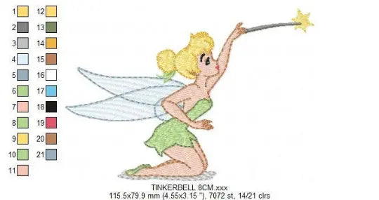 Tinkerbell embroidery design machine embroidery pattern Marcia Embroidery