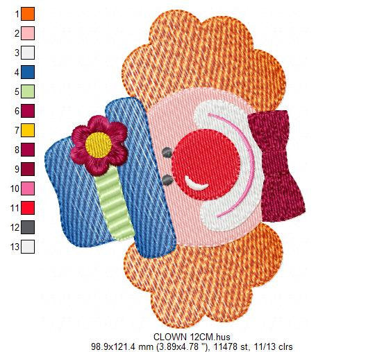 Circus embroidery designs - Clown embroidery design machine embroidery ...