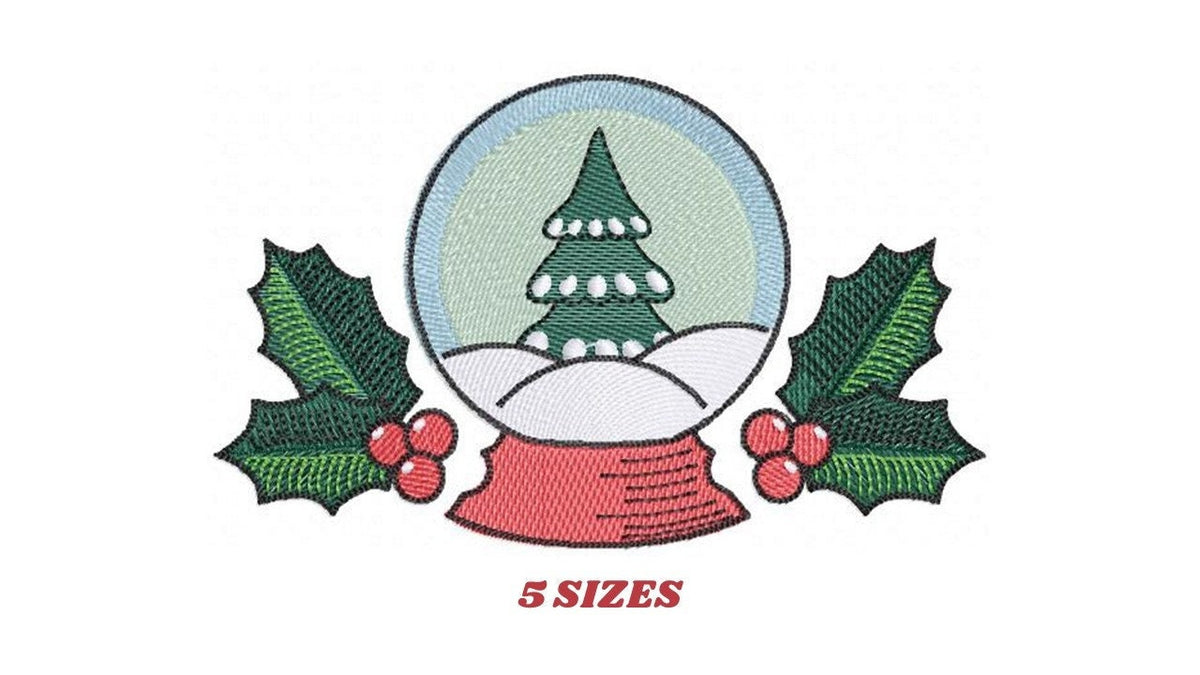 Xmas Ornament embroidery designs Snow Globe embroidery design machin