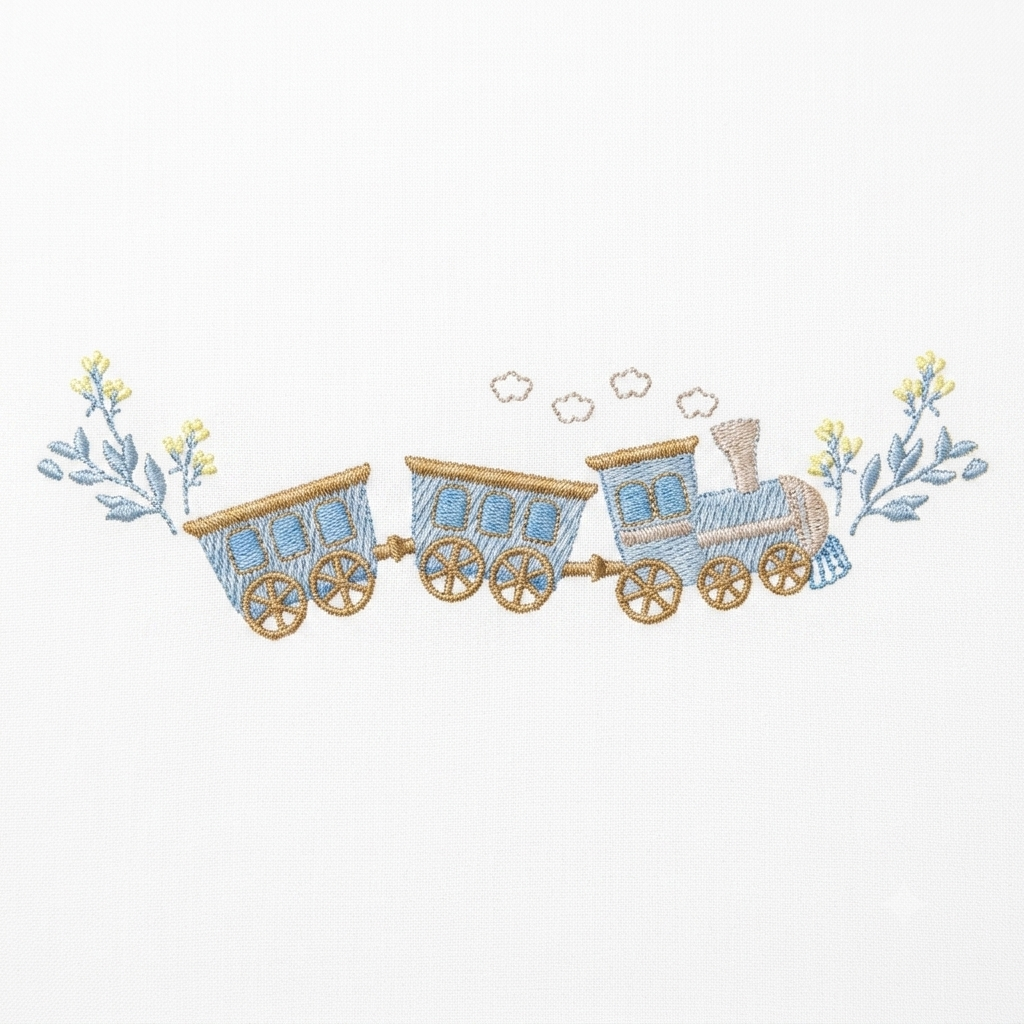 Train embroidery designs - Train with Wagons machine embroidery pattern - Baby boy file - Instant digital download pes jef dst hus