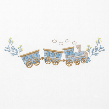 Train embroidery designs - Train with Wagons machine embroidery pattern - Baby boy file - Instant digital download pes jef dst hus