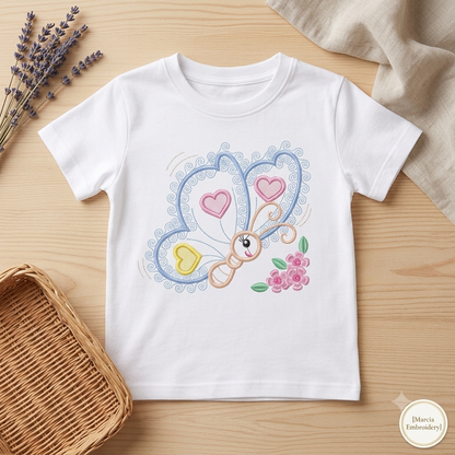 Butterfly embroidery design - Baby girl Animal machine embroidery pattern - Butterfly applique design - Instant digital download pes jef dst