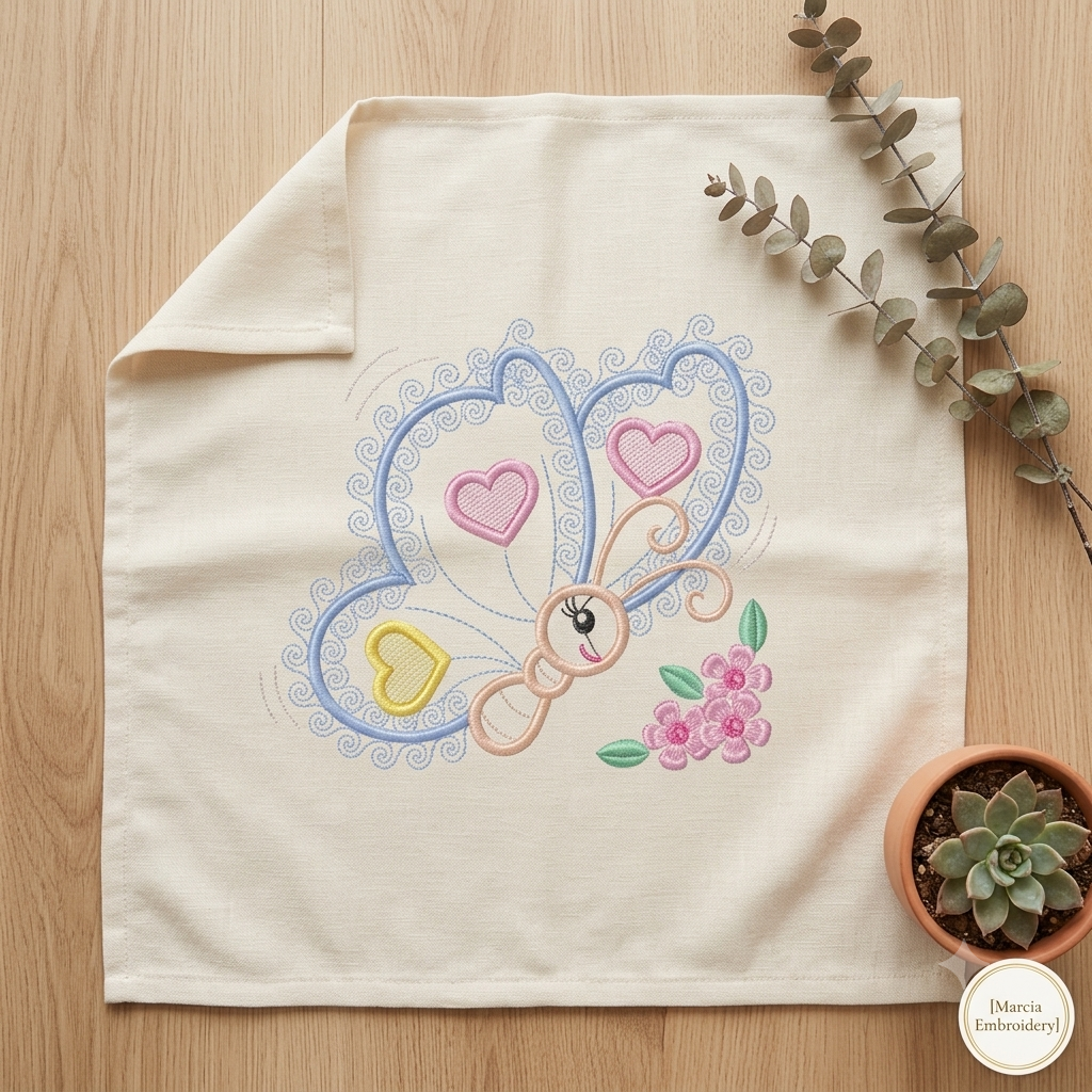 Butterfly embroidery design - Baby girl Animal machine embroidery pattern - Butterfly applique design - Instant digital download pes jef dst