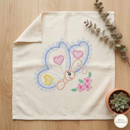 Butterfly embroidery design - Baby girl Animal machine embroidery pattern - Butterfly applique design - Instant digital download pes jef dst