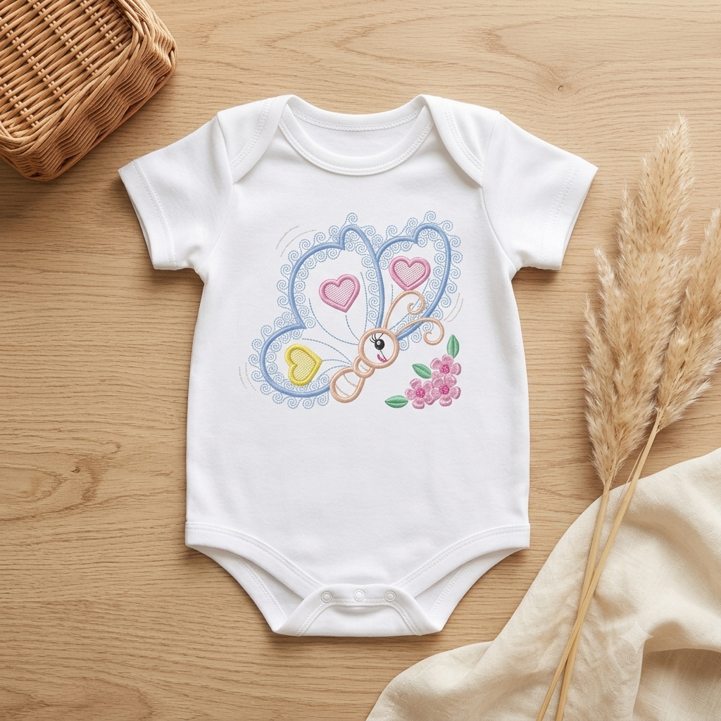 Butterfly embroidery design - Baby girl Animal machine embroidery pattern - Butterfly applique design - Instant digital download pes jef dst