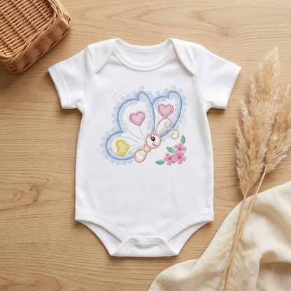 Butterfly embroidery design - Baby girl Animal machine embroidery pattern - Butterfly applique design - Instant digital download pes jef dst