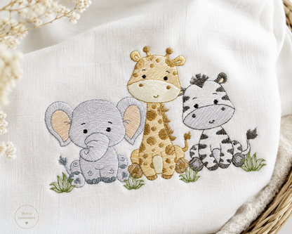 Safari embroidery designs - Elephant embroidery design machine embroidery pattern - Giraffe embroidery file - Zebra embroidery download pes (Copy)