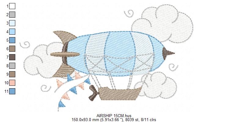 Hot air Balloon embroidery designs - Pink Balloon with birds and hearts machine embroidery pattern - Baby Girl file - instant download pes (Copy) Marcia Embroidery