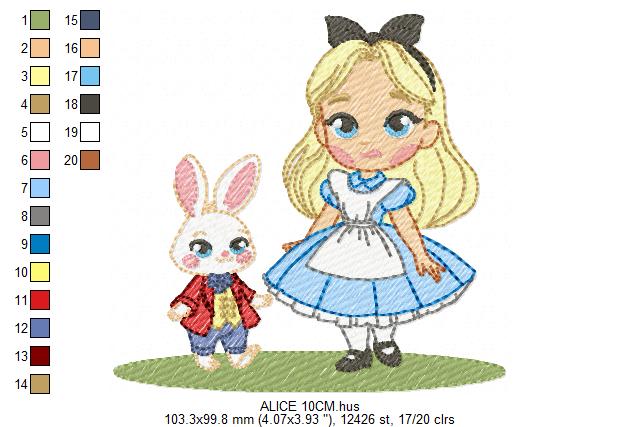 Alice embroidery design - Disney Princess machine embroidery patterns - Instant digital download (Copy) Marcia Embroidery