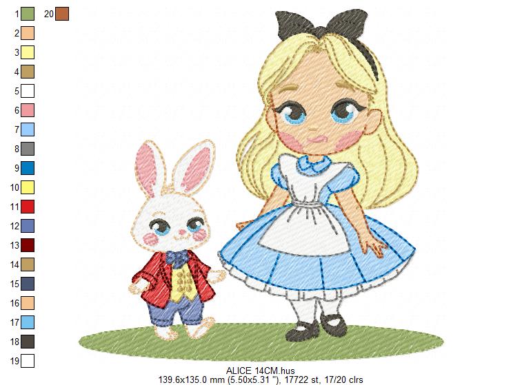 Alice embroidery design - Disney Princess machine embroidery patterns - Instant digital download (Copy) Marcia Embroidery