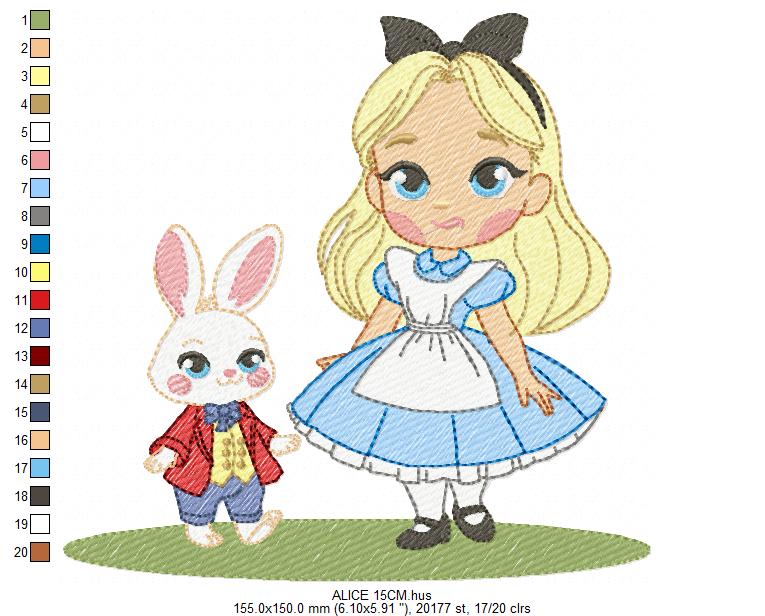 Alice embroidery design - Disney Princess machine embroidery patterns - Instant digital download (Copy) Marcia Embroidery