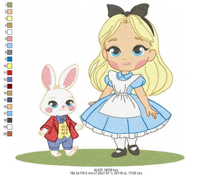 Alice embroidery design - Disney Princess machine embroidery patterns - Instant digital download (Copy) Marcia Embroidery