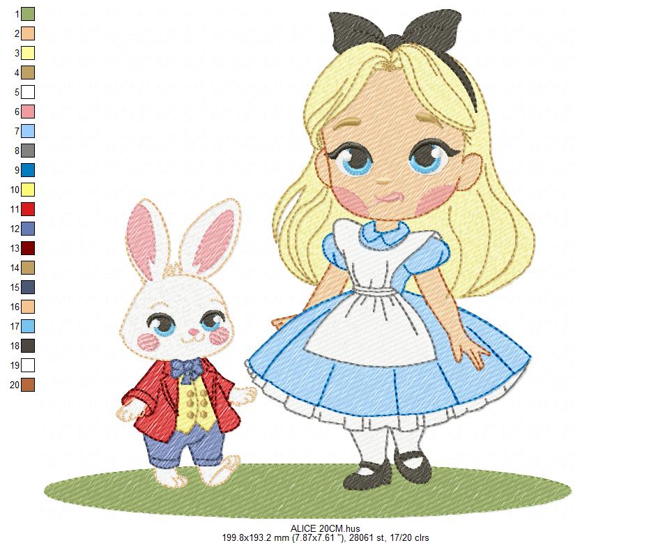 Alice embroidery design - Disney Princess machine embroidery patterns - Instant digital download (Copy) Marcia Embroidery