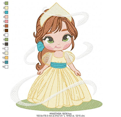 Anastasia embroidery design - Disney Princess machine embroidery patterns - Instant digital download (Copy) Marcia Embroidery
