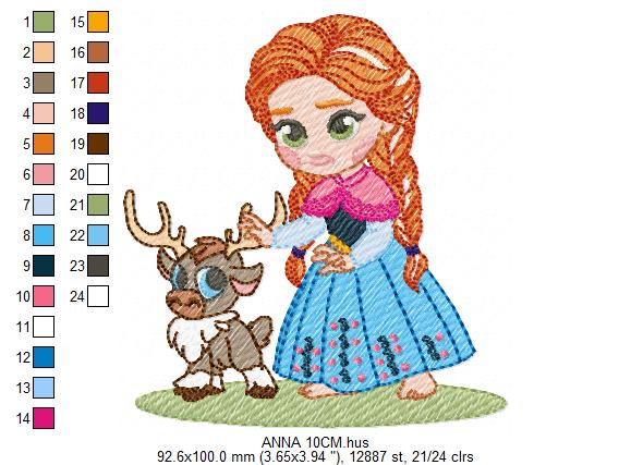 Anna embroidery design - Disney Princess machine embroidery patterns - Instant digital download (Copy) Marcia Embroidery