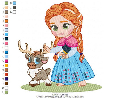 Anna embroidery design - Disney Princess machine embroidery patterns - Instant digital download (Copy) Marcia Embroidery