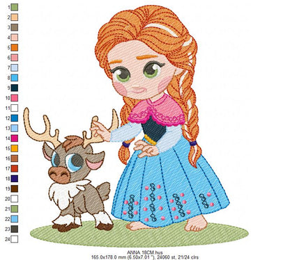 Anna embroidery design - Disney Princess machine embroidery patterns - Instant digital download (Copy) Marcia Embroidery