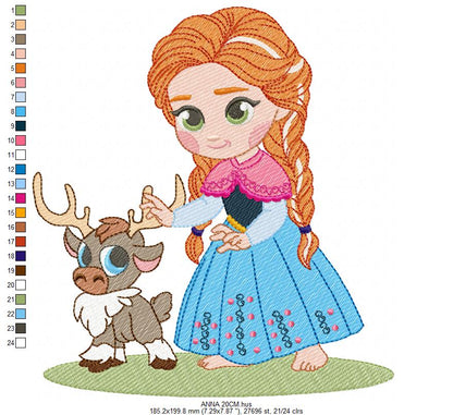 Anna embroidery design - Disney Princess machine embroidery patterns - Instant digital download (Copy) Marcia Embroidery